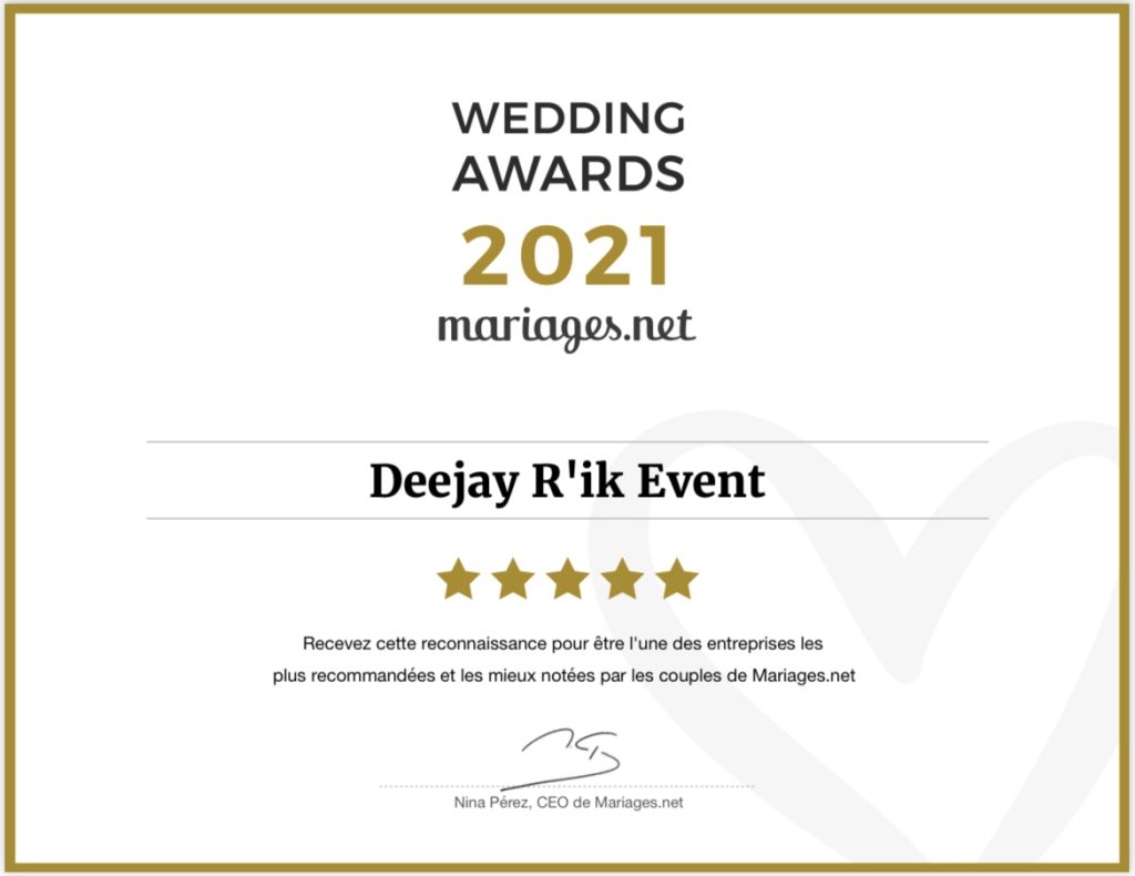 Wedding awards 2021 Deejay R'ik Events