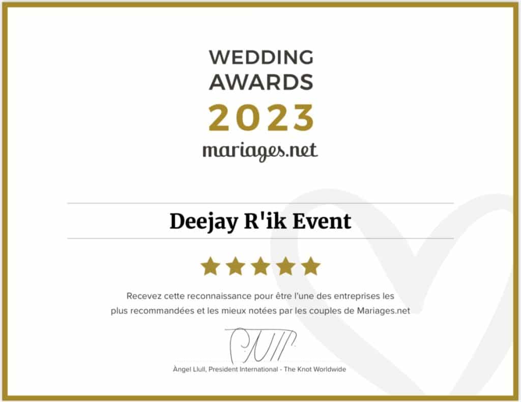 Wedding awards 2023 Deejay R'ik Events
