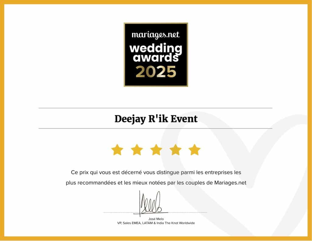 Wedding Awards 2025 - Dj mariage Seine et Marne, Aube, Ile De France